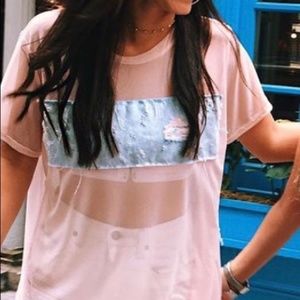 Pink Emma & Sam Mesh Tee